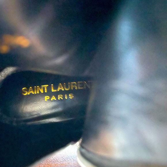 Authentic Saint Laurent Black Leather Studded Boots - Picture 8 of 9